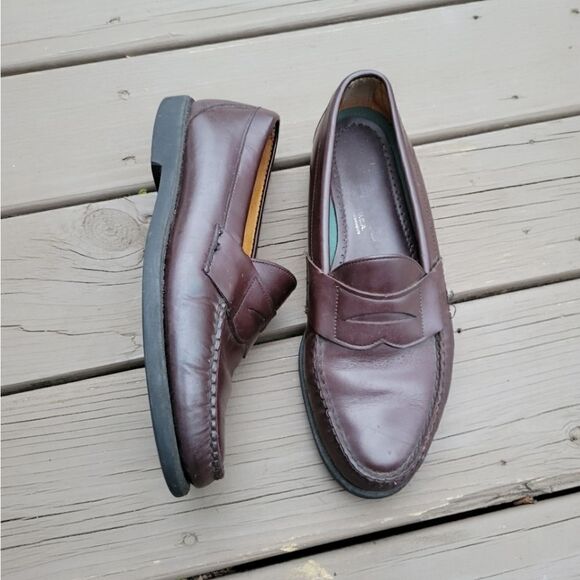 Vintage 90s y2k Brown Leather Moc‎ Toe Moccasin Slip-on Driving Penny Loafers 9 main image 4